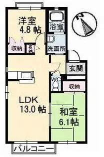 サンライフ東塚 A棟【2階】の間取り