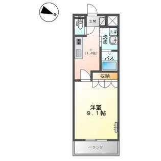 カントリードール【1階】の間取り