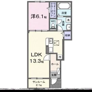カーサ・ラッフィナートⅡ B【1階】の間取り