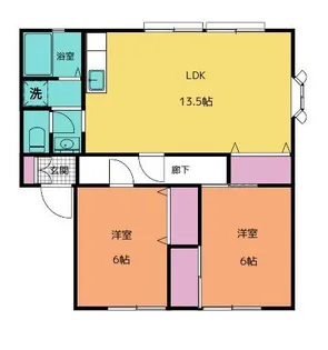 サンビレッジ21【A102号室号室】の間取り