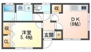 木之庄町5丁目平屋【1号室】の間取り