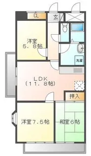 グランドール沖野上【3階】の間取り