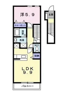 来夢1番館 B【2階】の間取り