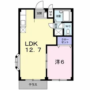 エルディム六万寺【1階】の間取り