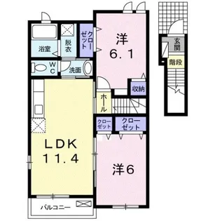 ハウス アイB【2階】の間取り