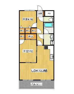 マリオン栗林公園【404号室】の間取り