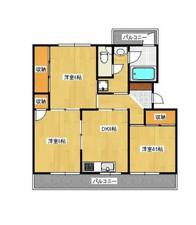 屋島パークハイツ【2階】の間取り