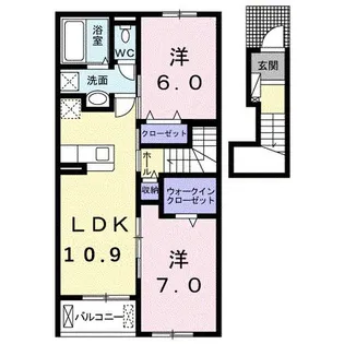 ルソンドプランタン【2階】の間取り