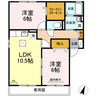 ピュア D棟【1階】の間取り