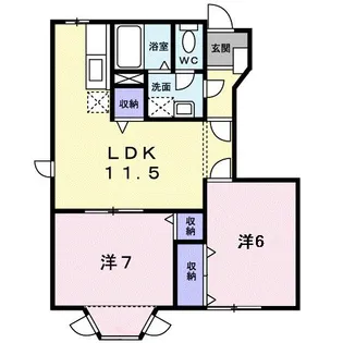 エターナル・パレスA【1階】の間取り