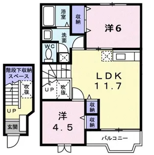 コーポリバーサイド A【2階】の間取り