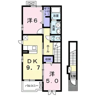 パティオⅢ【2階】の間取り