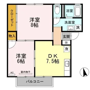 ビューラーT.K B棟【2階】の間取り