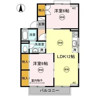 レジデンス一本松 A棟【202号室】の間取り