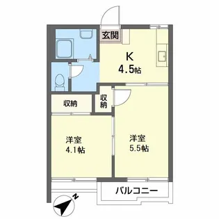コーポラス津森【2階】の間取り