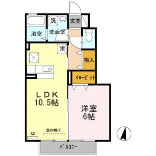 1LDKの間取り画像