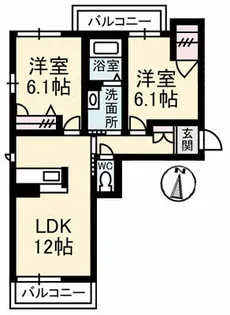 シャーメゾン元町【2階】の間取り