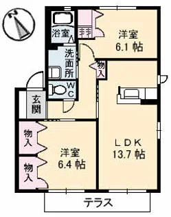 ハイツMINORU A棟【1階】の間取り