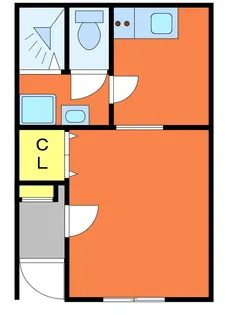 パスティア新倉敷【102号室】の間取り