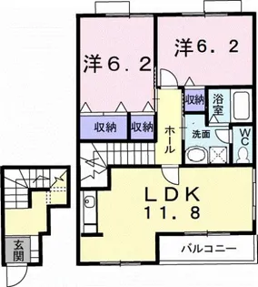 メゾニティー B【2階】の間取り