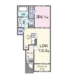 クレール九番館【1階】の間取り