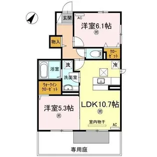 セジュール田村西 B棟【1階】の間取り