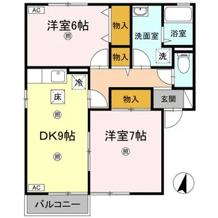 ハイツ田園 Ⅱ A棟【1階】の間取り