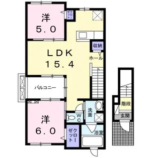 マナ・エヴァル【2階】の間取り