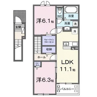 ウィンクルムB【2階】の間取り