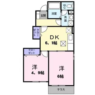 ポポラーレ・ミーチA【1階】の間取り