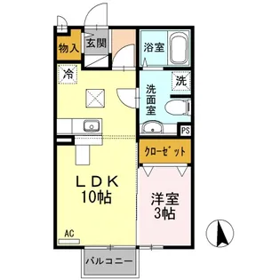 モナリエ・ユキ【102号室】の間取り