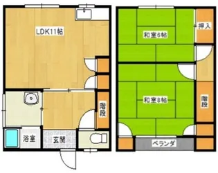 土岐アパート【A号室】の間取り