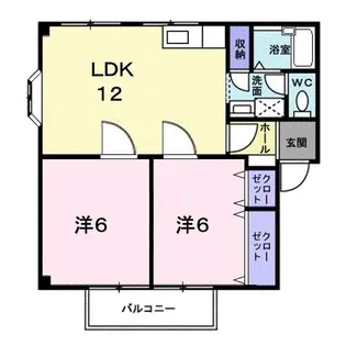 グリーンハイツもりもとB【1階】の間取り
