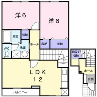 ハイブリッヂハピネスB【2階】の間取り