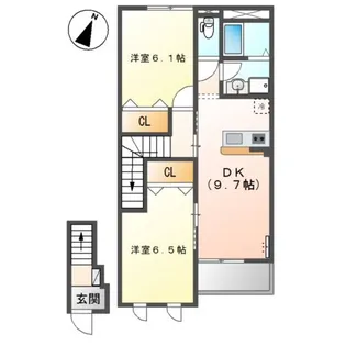 スカイム【2階】の間取り