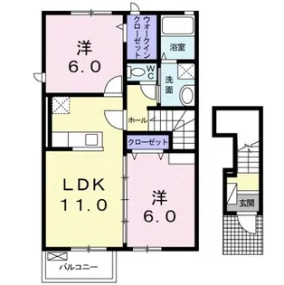 シャルマンジャンⅢC【2階】の間取り