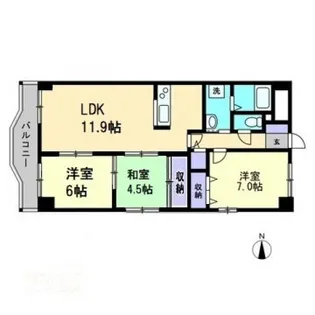 プラザ・ドゥ・オデッサ【5階】の間取り