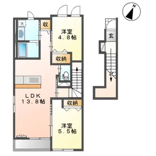 ヴァンルージュⅣ【2階】の間取り
