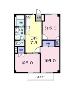 岡山県総社市中原【アパート】の間取り