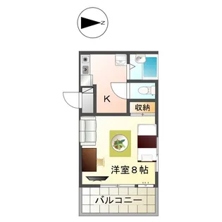 ボンセジュール【203号室】の間取り