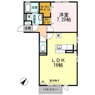 キャスバル B棟【2階】の間取り