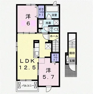 クラール木太C【2階】の間取り