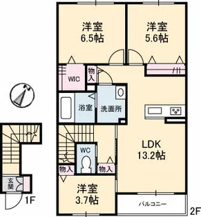 ニンナ・ナンナ A棟【2階】の間取り