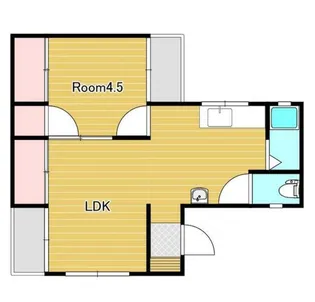 横山荘【3F東号室】の間取り