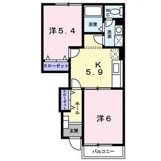 ポム・ド・テールB【1階】の間取り