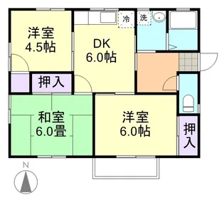 コーポ岡野B棟【1階】の間取り