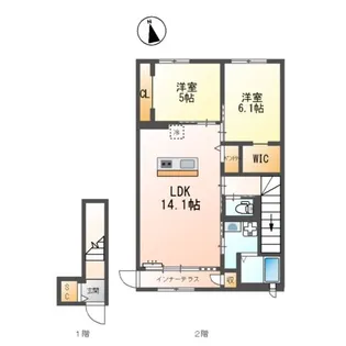 クラポティ新涯【2階】の間取り