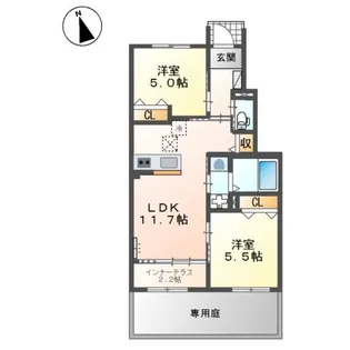 ハレカピリナ新涯【1階】の間取り