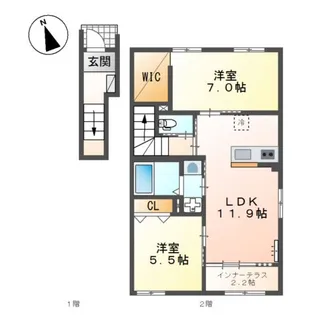 ハレカピリナ新涯【2階】の間取り