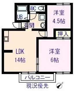 ドミール春日A【101号室】の間取り